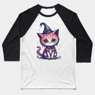 Cute Kawaii Witch Cat Baseball T-Shirt